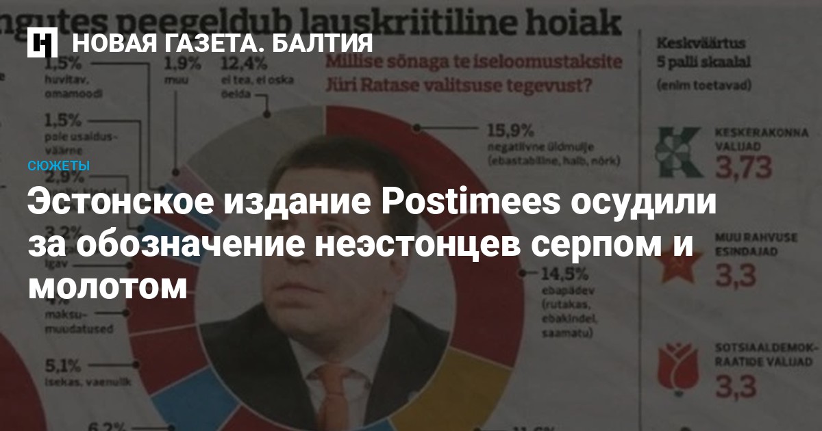 Postomee Эстонское издание Postimees осудили за обозначение неэстонцев серпом и ...