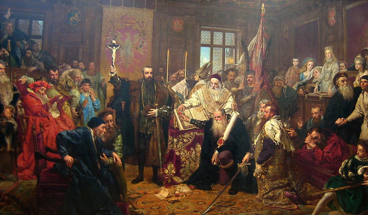 Ян Матейко, «Люблинская уния». Картина написана в 1869 году, то есть к 300-летию заключения Унии