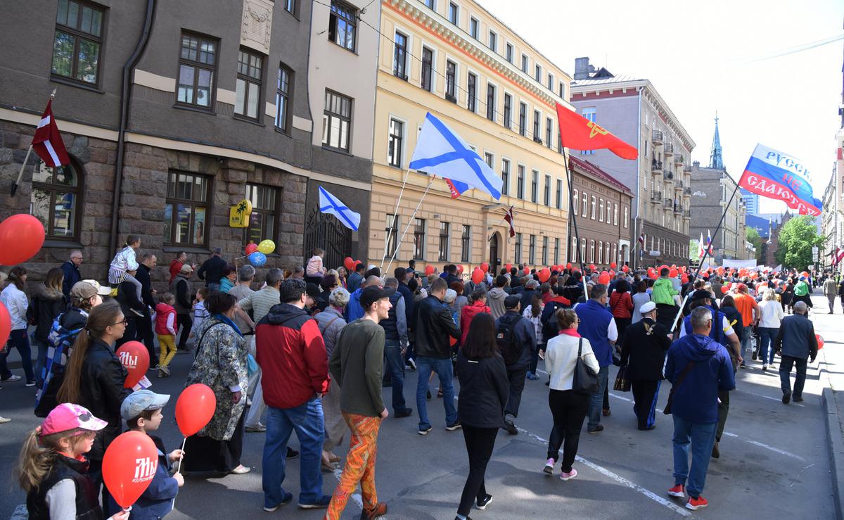 Митинг в защиту русских школ, организованный Русским союзом Латвии, 2019 год. Фото: LETA