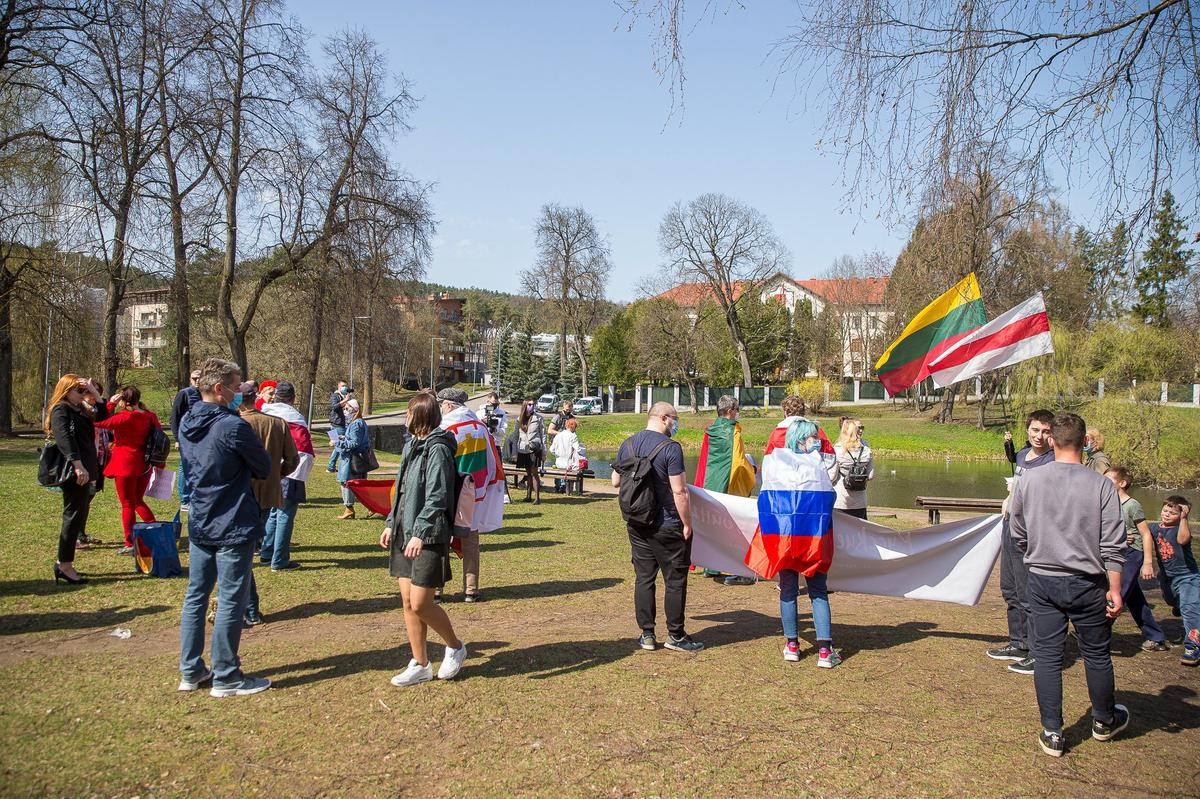 Митинг у российского посольства в Вильнюсе, фото: BNS