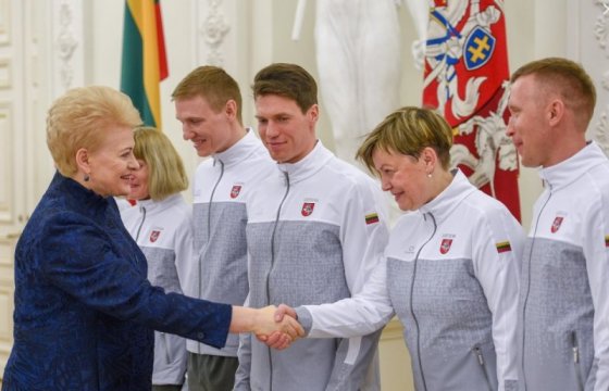 Президент Литвы встретилась с олимпийской сборной страны