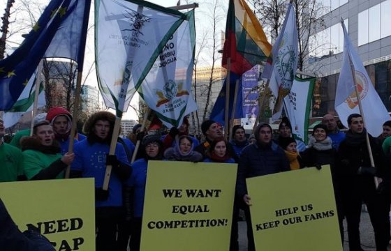 У Европарламента прошла акция протеста фермеров из стран Балтии (ФОТО)