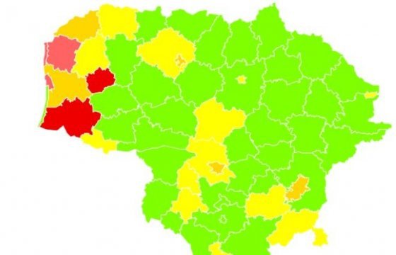 Covid-19: пять муниципалитетов Литвы находятся в «красной зоне»