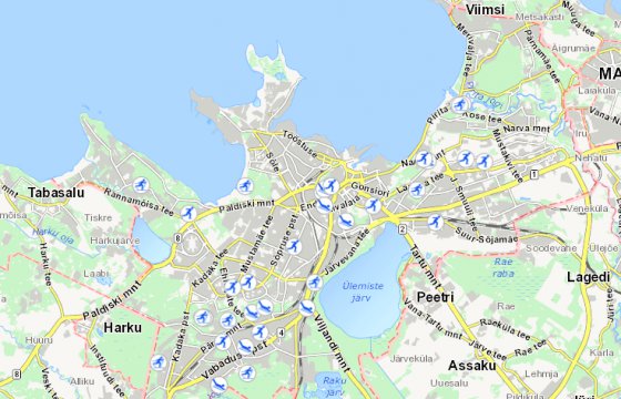 В Таллине создали карту с местами для занятий зимними видами спорта