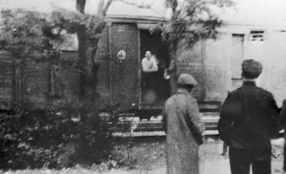 Депортационный поезд в Эстонии. Фото: март 1949 г. Фото: ERAKOGU