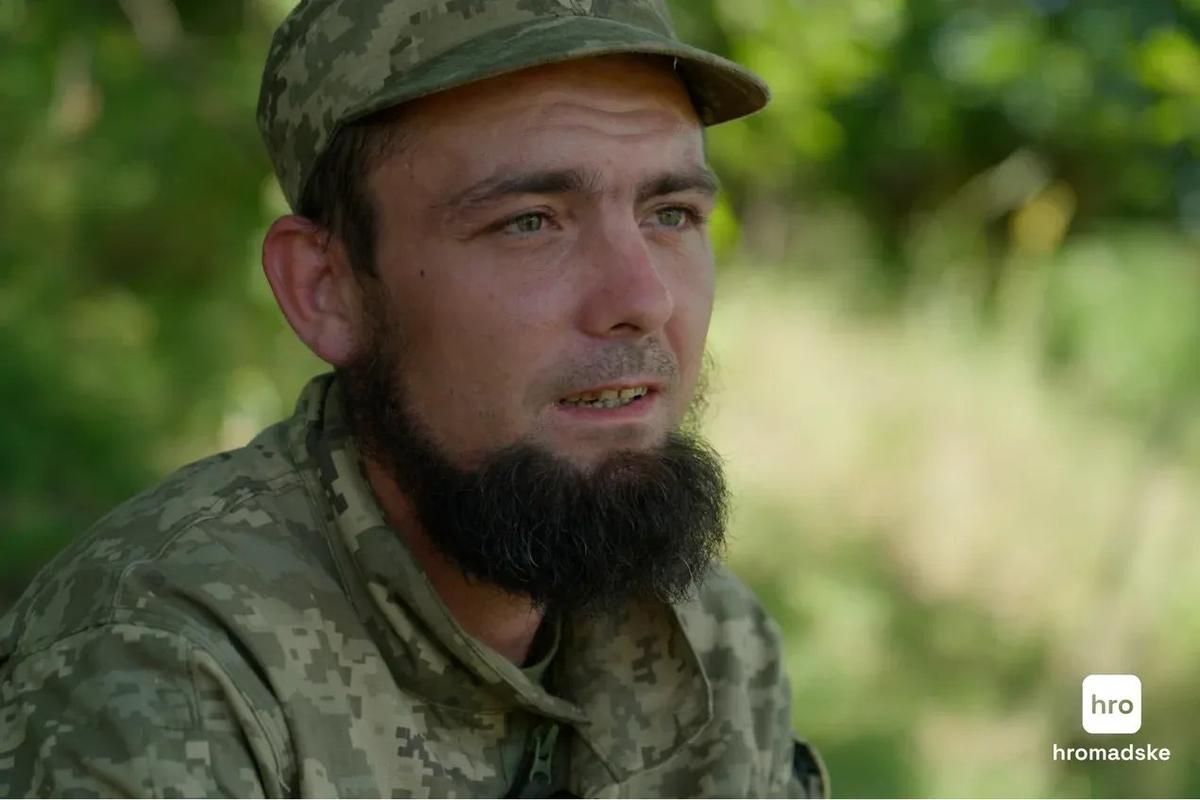 Станислав, военнослужащий батальона «Шквал», во время пребывания на БОВП. Фото: Полина Жукова