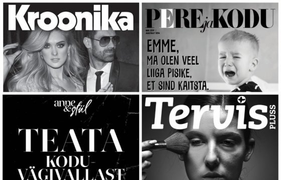 Женские журналы Эстонии вышли с черно-белыми обложками в знак поддержки жертв домашнего насилия