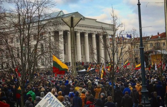 На митинг у Сейма Литвы пришли около пяти тысяч человек