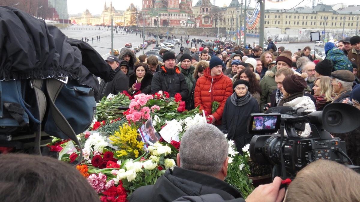 Место убийства Бориса Немцова. 28 февраля 2015 года. Фото: Wikimedia