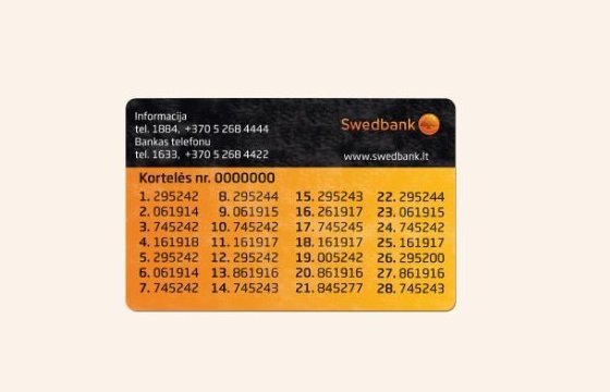 Клиенты Swedbank в Литве не смогут оплачивать интернет-покупки при помощи карты кодов
