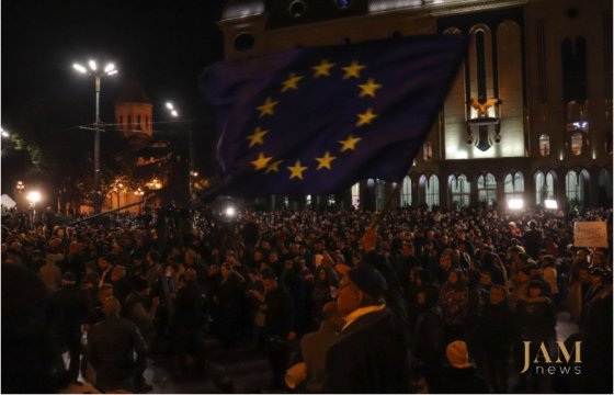 Досрочные парламентские выборы — главное требование митингующих перед парламентом Грузии