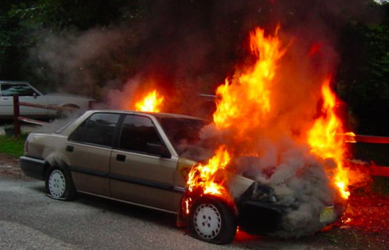 Латвийский пограничник спас женщину из горящей машины