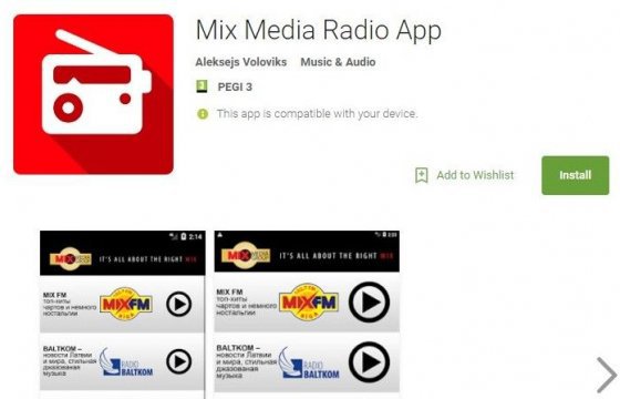 Baltkom, Mix FM, Mix FM Dance и Юмор ФМ можно слушать при помощи удобного мобильного приложения