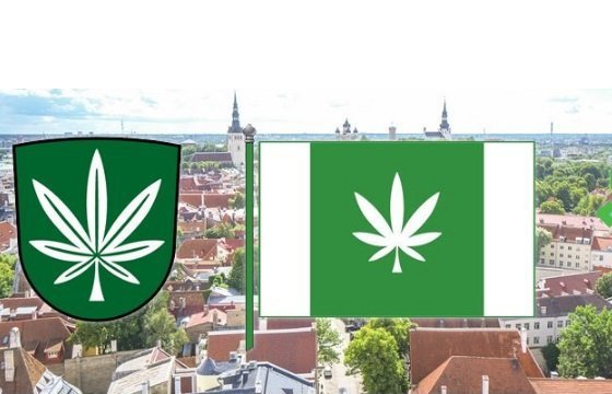 Эстонская волость Канепи подняла флаг с изображением конопли