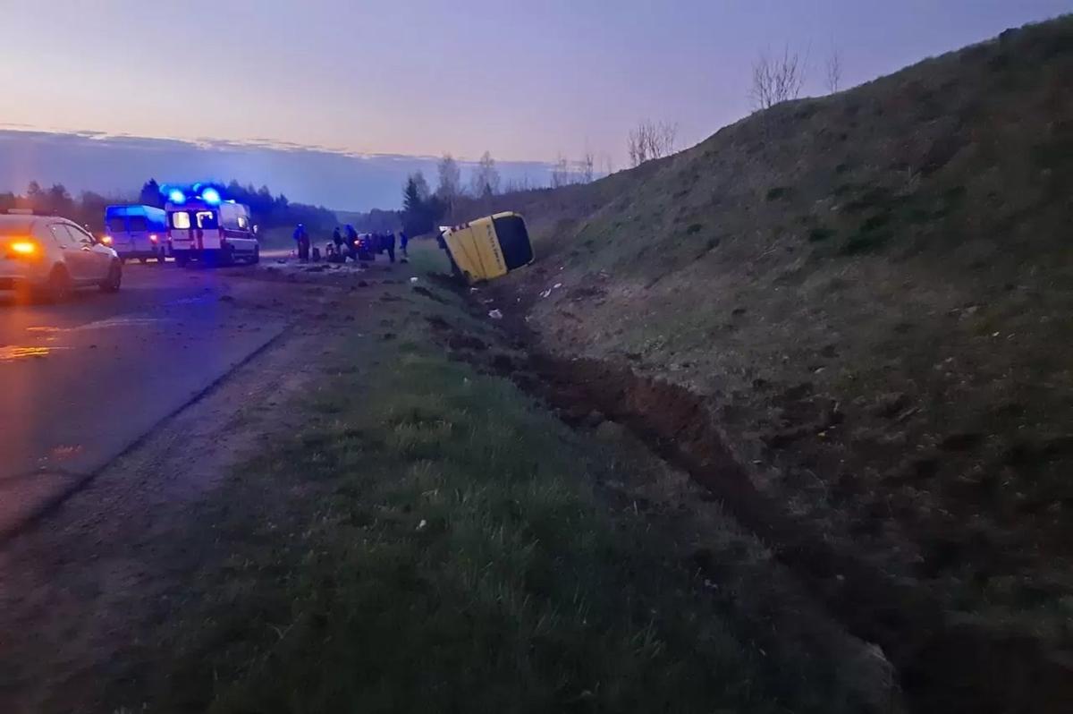 Водитель автобуса «Вильнюс-Минск» компании Ecolines заснул за рулем,  автобус съехал в кювет. 2 человека пострадали — Новая газета. Балтия