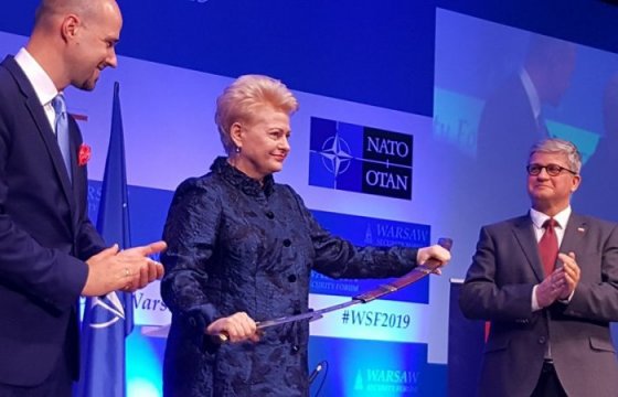 Экс-президент Литвы получила награду «Рыцарь свободы»