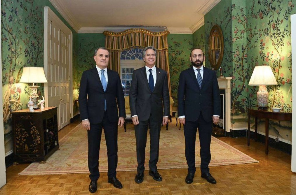 Министры иностранных дел Армении и Азербайджана в Вашингтоне, на переговорах при посредничестве госсекретаря США Блинкена