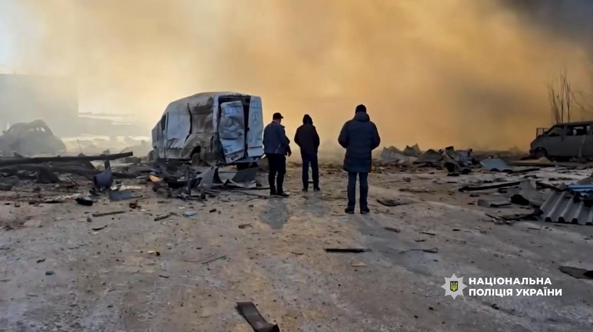 Славянск после прилета авиабомб. Фото: Национальная полиция Украины