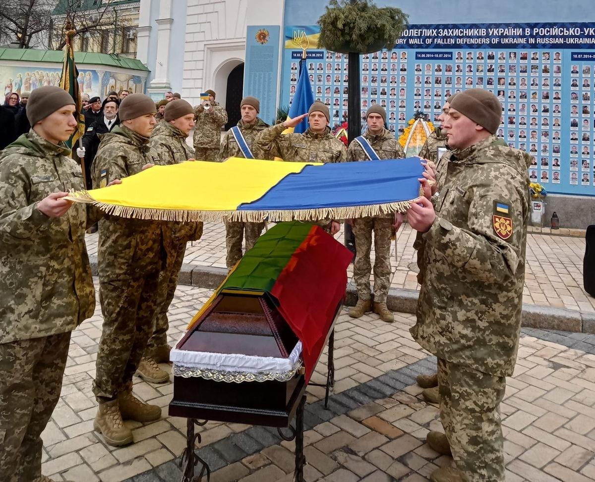 Церемония прощания с Тадасом Тумасом в Киеве. фото из соцсетей