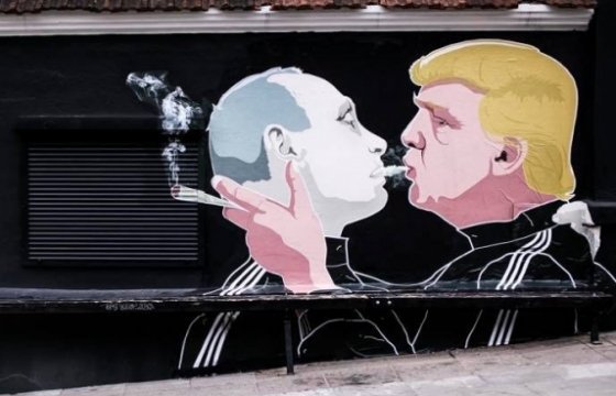 В Вильнюсе восстановили граффити с Путиным и Трампом: на этот раз с месседжем о легализации конопли